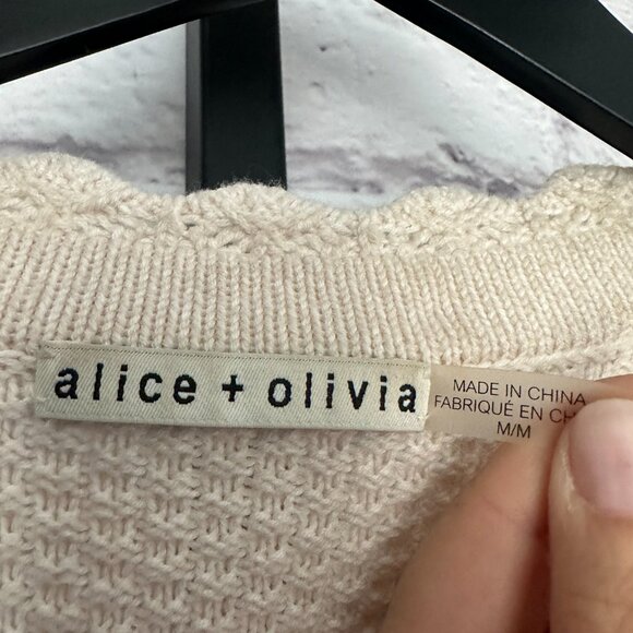 Alice + Olivia Noella Knit Jacket with Pearls - Picture 2 of 3